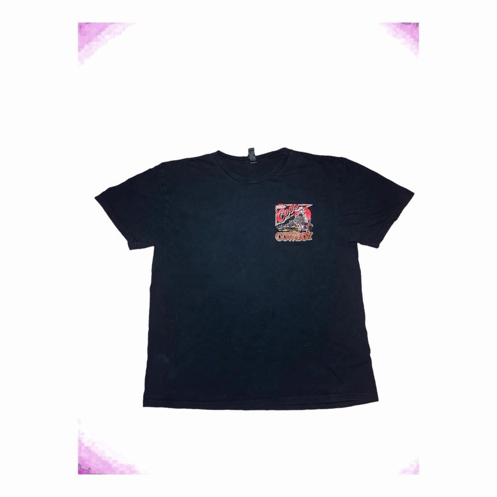 Coors Beer Shirt Mens Large Black The Original Coors Cowboy Rodeo Graphic Tee